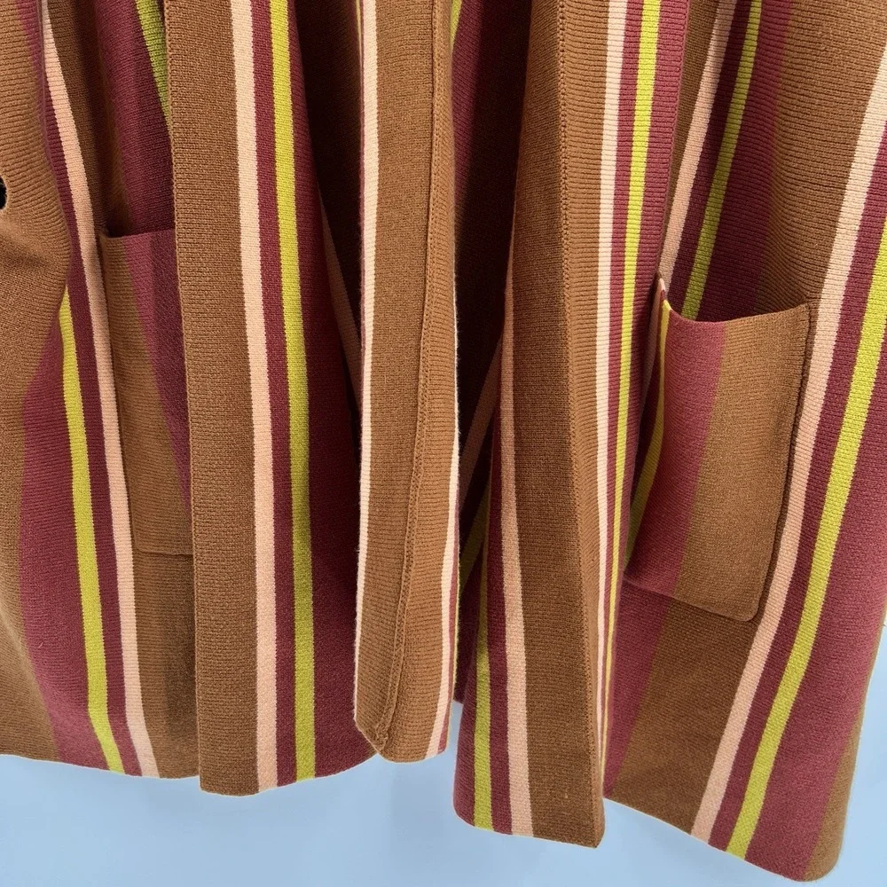 Free People All I Need Striped Hooded Poncho‎ Cardigan Sweater O/S Amber Boho